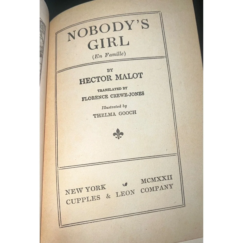 Nobodys Girl Hector Malot 1922 Antique Hardcover Book Cupples & Leon Co Vintage